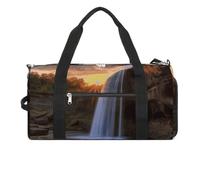 Waterfall at Sunset Borsa da palestra per uomo e donna resistente all'acqua, borsa da viaggio leggera per viaggi sportivi, bianco, taglia unica