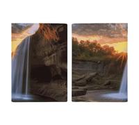 Waterfall at Sunset - Porta passaporto da viaggio con slot per carte di credito e carta d'imbarco, porta passaporti, carte di credito
