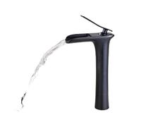 Waterfall Bathroom Sink Faucet, Deck Mounted Brass Chrome Mixer Tap, Hot & Cold Single Handle, Modern Vanity Basin Faucet for Home And Kitchen (Color: 05 Long, Size: A)
