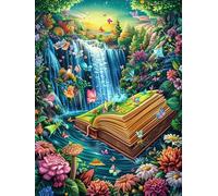 Waterfall Book in Garden Rompicapo 1000 Pezzi Per Regalo Di Matrimonio Cartone Di Alta Qualità Per Coppie Mitos Cuento De Hadas Per Decorazione Casa Con Cornice Inclusa Qualità Museale 1000 PCS