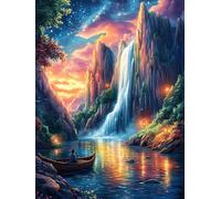 Waterfall in A Magical Forest at Sunset Puzzle 500 Pezzi Rompicapo Creativo Artistico Science Fiction Magical Dream Stimolo Della Creatività Attività Per Il Tempo Libero Regalo Per Persone Creative 5