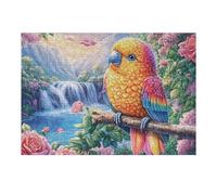 Waterfall Macaw Rompicapo 300 Pezzi Per Nonni E Nipoti Fantasy Pet Accompany Cartone Rigido Esercizio Mentale Per Serate in Famiglia Da Passatempo Con Poster Incluso 300 PCS