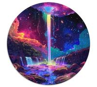 Waterfall - Puzzle a cerchio rotondo, 1000 pezzi, per adulti e bambini, paesaggi naturali, geometrici, piuttosto sollievi, sfide difficili, 1000 pezzi (67,5 x 67,5 cm)