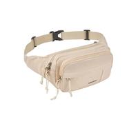 Waterfly Marsupio Fanny Pack: Marsupio Grande a Tracolla per Donne e Uomini con 5 Tasche con Cerniera, Marsupio Regolabile in Vita e alla Cintura per Viaggi, Ciclismo, Corsa, Escursionismo, bianco