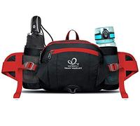 Waterfly Marsupio Trekking Impermeabile con Portabottiglia per Escursionismo, Corsa, Campeggio, Arrampicata, Viaggio e Ciclismo per Uomo e Donna (Nero)