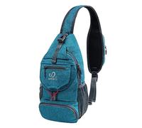 Waterfly - Zaino a tracolla piccolo e pieghevole, borsa da spalla, petto, pettorale, borsa da giorno per escursionismo, viaggi, Ciano., Small, Zaini Sling