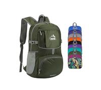 WATERFLY Zaino da trekking ripiegabile: 25 l, ultra leggero, per donne e uomini, piccolo e compatto, pieghevole, per sport all'aperto, ciclismo, campeggio, viaggi, colore: verde