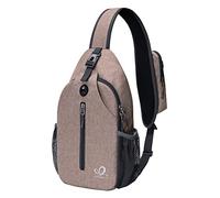 Waterfly Zaino Monospalla Sling Bag: Sportivo Borsello Monospalla Zaini Petto per Trekking Viaggio Lavoro Scuola Borsa Tracolla Monospalla Marsupio Uomo Donna (cachi)