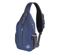 Waterfly Zaino Monospalla Sling Bag: Sportivo Borsello Monospalla Zaini Petto per Trekking Viaggio Lavoro Scuola Borsa Tracolla Monospalla Marsupio Uomo Donna(Blu)