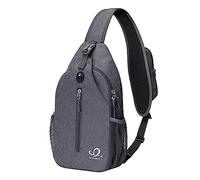 Waterfly Zaino Monospalla Sling Bag: Sportivo Borsello Monospalla Zaini Petto per Trekking Viaggio Lavoro Scuola Borsa Tracolla Monospalla Marsupio Uomo Donna (Grigio scuro)