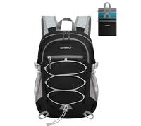 WATERFLY Zaino piccolo e leggero: 15 l, ultra leggero, pieghevole, per escursionismo, viaggi, per donne e uomini, nero, 16.54 x 11.02 x 4.72 inches, Zaini da viaggio