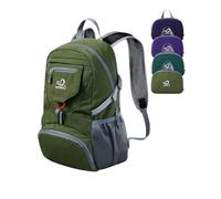 Waterfly Zaino pieghevole ultra leggero: zaino pieghevole da 20 l, per uomini e donne, escursionismo, viaggi, campeggio, sport all'aperto, Verde militare, M
