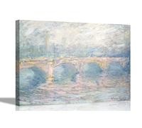 Waterloo Bridge London at Sunset Claude Monet - Stampe su tela incorniciate da parete, decorazione per la casa, motivo giclée, 40 x 30 cm