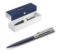 Waterman Allure Deluxe - Penna a sfera e penna stilografica con incisione, idea regalo per uomo e donna, ispirata alla moda parigina, personalizzata, incisa, inchiostro blu (blu, penna a sfera)