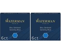 Waterman Blue Senerity Ink Refill for, international small Size - Pack of 6 (Confezione da 2)