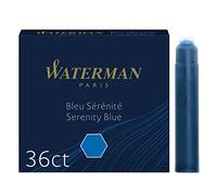 Waterman cartucce di inchiostro dimensione standard Serenity Blue (confezione da 36)