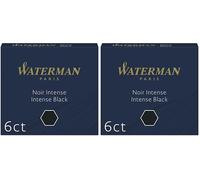 Waterman cartucce di inchiostro per penna stilografica | corte "internazionali" | nero intenso | 6 pezzi (Confezione da 2)