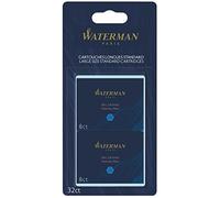 Waterman cartucce di inchiostro per penna stilografica | lunghe | blu serenità | 32 pezzi