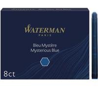 Waterman, confezione da 8 cartucce di inchiostro grandi, colore blu