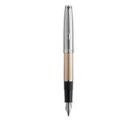 Waterman Emblème Penna Stilografica, Marrone (Oro Deluxe), Pennino Sottile