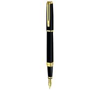 Waterman Exception Slim Fountain Pen, Black Lacquer, Gold trims, fine 18K Nib - Gift Boxed