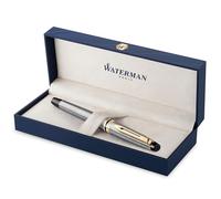 PARKER Sonnet Penna Stilografica, Argento (Cesellato), Dettagli Placcati in Oro, Pennino Sottile 18 K, Confezione Regalo