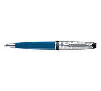 Waterman Expert Deluxe nero/blu/bianco, penna a sfera con mina blu medio