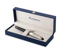 Waterman Expert penna roller | laccatura nera e metallo con puntale dorato e cappuccio cesellato | punta fine | confezione regalo