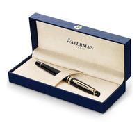 Waterman Expert Rollerball Pen Gloss Black with 23 k Gold Trim Fine Point