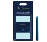 Waterman Fountain Pen Ink Cartridges Long Serenity Blue 8 Count Blister