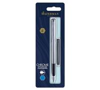 Waterman Graduate Allure Penna Stilografica a Punta Fina, Cromata, Argento