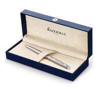 Waterman Hemisphere Ballpoint Pen, Stainless steel barrel, Palladium trims, medium Point, Blue ink Refill - Gift boxed