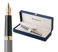 Waterman Penna stilografica Hémisphère | The Understated Edit | Grigio pietra | punta sottile in acciaio inossidabile | Inchiostro blu | confezione regalo