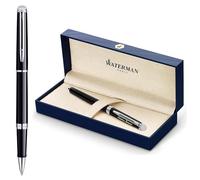 Waterman Hémisphère - Penna roller con incisione personalizzata, elegante regalo per uomo e donna, inchiostro blu (vernice nera C.C)