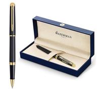 Waterman Hémisphère - Penna roller con incisione personalizzata, elegante regalo per uomo e donna, inchiostro blu opaco (nero opaco)