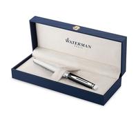 Waterman Hémisphère Penna roller | laccatura bianca e nera con puntale rivestito in palladio | punta sottile | Inchiostro nero | confezione regalo