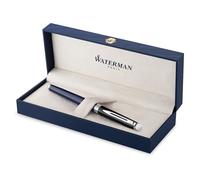 Waterman Hémisphère Penna roller | laccatura nera e blu con puntale rivestito in palladio | punta sottile | Inchiostro nero | confezione regalo
