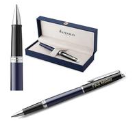 Waterman Hémisphère - Roller con inchiostro, personalizzabile con incisione - Elegante strumento di scrittura di lusso - Penna stilografica come regalo per donne e uomini, inchiostro blu (BLOCK BLACK