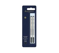 Waterman ricarica per penna roller | punta fine con inchiostro nero | 2 pezzo