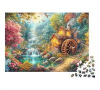 Watermill by A Cascading Stream Puzzle Da 1000 Pezzi Enchanted Cottage Ideale Per Uomini, Donne, Anziani E over 65 70x50cm/1000pcs