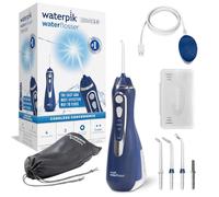 Waterpik Idropulsore Portatile, 3 Impostazioni di Pressione, Assicura la Rimozione della Placca Dentale ed è Utilizzabile in Viaggio o in Bagni Piccoli, Batteria Ricaricabile, Blu (WP-583EU)
