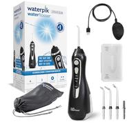 Waterpik Idropulsore Portatile, 3 Impostazioni di Pressione, Assicura la Rimozione della Placca Dentale ed è Utilizzabile in Viaggio o in Bagni Piccoli, Batteria Ricaricabile, Nero (WP-582EU)