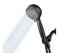 Waterpik Soffione di doccia tenuto in mano ad alta pressione con il tubo flessibile, massaggio 7-Mode, nero opaco XPB-765ME