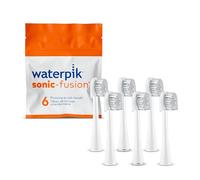Waterpik Testine di ricambio originali di dimensioni compatte con coperture per spazzolino Sonic-Fusion Flossing SFRB-2EW, 6 pezzi, bianco