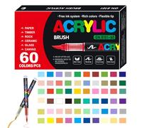 Waterproof Acrylic Paint Marker Set - Multifunctional Acrylic Paint Marker Pens | 36 60 72 Colors Resin Material, Soft Tip For Crafts Painting Art Kids and Adults