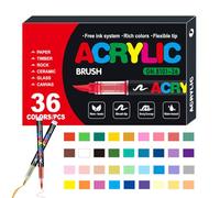 Waterproof Acrylic Paint Marker Set - Multifunctional Acrylic Paint Marker Pens | 36 60 72 Colors Resin Material, Soft Tip For Crafts Painting Art Kids and Adults