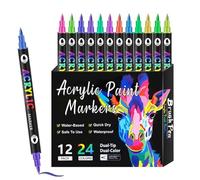 Waterproof Acrylic Paint Pens - Quick Drying Ceramic Marker Set, Permanent Art Drawing Supplies | For Kids Adults Artists Craft Painting DIY Creative Projects Use, Ceramic Markers, Art Pens, Painting