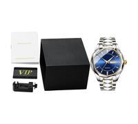 Waterproof Analog Watch, Glow Wrist Watch, Stainless Steel Timepiece, Date Display, Easy-to-Read Face, Suitable for Business and Travel, Sturdy Waterproof