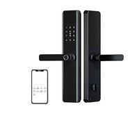 Waterproof Bluetooth Wifi di impronte digitali Smart Lock Intelligent Electronic Codice biometrico serratura della porta digitale,Sicurezza(Noir,Cylindrical mortise)