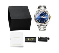 Waterproof Business Watch with Date - Stainless Steel Wrist Clock | Glowing in Dark Analog Watches for Travel | Easy-to-Read Timepiece for Everyday Wear